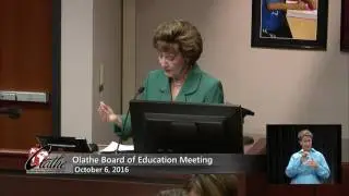 October 2016 Olathe Public Schools Board of Education Meeting