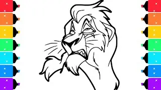 Coloring The Lion King Angry Scar Coloring Pages | Unboxing&nbsp;Arrtx Acrylic Markers