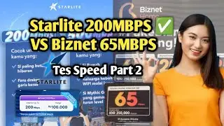 Review Tes Kecepatan Starlite Indonesia Internet Murah 100rb/Bln Vs Biznet 65MBPS 250rb No Fup