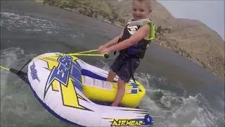 4 year old learning how to water ski