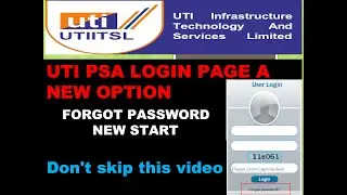 How to Forget UTI PSA Portal Password - How To Reset Password Full Process in bengali?