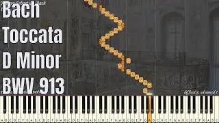 JS Bach - Toccata in D Minor BWV 913 | Synthesia Piano Tutorial | Library of Music