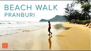 Pranburi Beach Walk on a Windy Day, Thailand [4K]