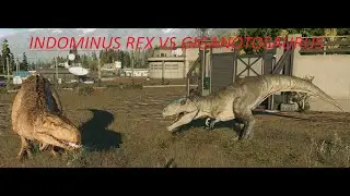 Indominus Rex Faces Giganotosaurus #jurassicworldevolution2 #jurassicworld #shortvideo