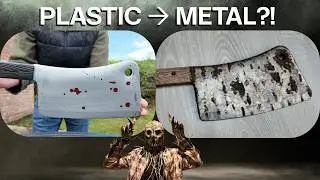 Halloween Cleaver Prop makeover. From plastic to rusty metal!