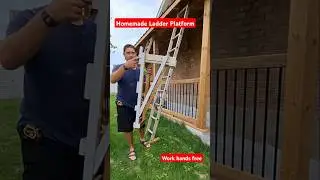 Homemade ladder platform to work from that attaches anywhere onto a ladder #tools #diy #ladder #tips