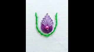 Long France knot stitch tutorial, leaf embroidery designs 