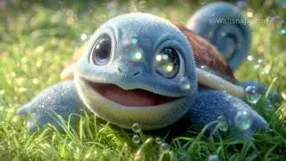 Cute Squirtle Pokémon Relaxing on Grass PC Live Wallpaper HD | Aesthetic Loop | Free Download