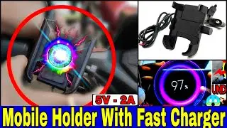 Best and cheapest bike mobile holder with fast charger | Bikes mobile holder review and installation