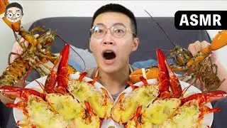 [MUKBANG ASMR]吃播海鮮『焗烤龍蝦』煎干貝，가리비조개  먹방｜LOBSTER SEAFOOD EATING SOUNDS｜挑嘴男ASMR