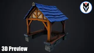 【3D Game asset】Stylized Market Stand04