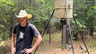 WE ALMOST SET OUR CABIN ON FIRE 🔥FEEDING FRENZY! DIY Deer Feeder Repair; Attracting Wildlife 🦌