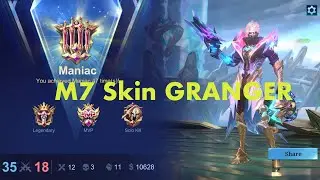 New Granger M7 Skin Test gameplay+Maniac #mobilelegends #viral #trending
