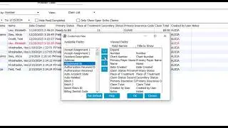 DentiMax 24: Customize Options on Claim Screen