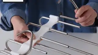 Steps to set up the space saving pants hangers from Mr. Dolphin.