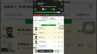 AJM vs SHA -Dream 11 Prediction Team #thebest11