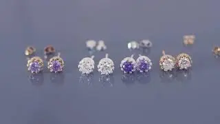 Bridal Crown Wedding Stud Earring