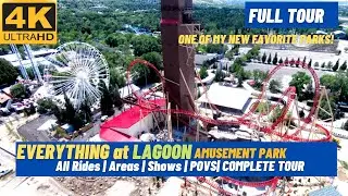 [4K] EVERYTHING at LAGOON Amusement Park | All Rides | Areas | Shows | Complete Tour