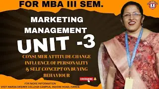 Marketing Management || MBA 3rd Sem || Unit 3 || Consumer Attitude & Self Concept