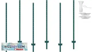 VEVOR 6 ft Metal Fence Post  6 Pack U Channel Steel Stakes