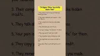 &ldquo;9 Signs They Secretly Hate You&rdquo; #hate #signs #shorts #motivation #inspiration #mindset