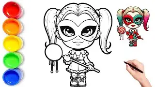 How to Draw Harley Quinn Easy - Harley Quinn Drawing Tutorial