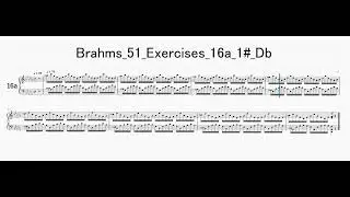 Brahms 51 Exercises 16a 1# Db T70　[ Improve in 1 minute]　1分で上達するブラームス「51の練習曲」【N16a_1#_Db_T70】