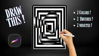How to draw this Illusion in Procreate ! 2 Mns, 2 Brushes, 2 Colors !