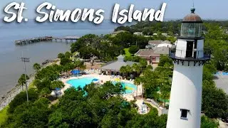 St. Simons Island Lighthouse and Pier in Georgia