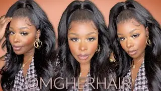 STRAIGHT OUT THE BOX SLAY! NO EXTRA WORK! EASY INSTALL & HALF UP STYLE 13X6 YAKI STRAIGHT OMGHERHAIR
