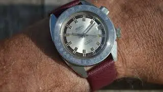 Monvis Men's Vintage Twin Crowns Stainless Steel Diver 37mm Sub Plongee' 20 Atmos