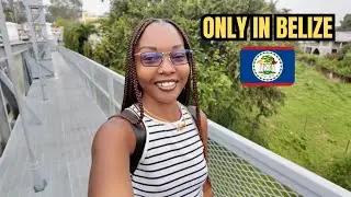 I walked across the only drivable suspension bridge in Belize! 🇧🇿