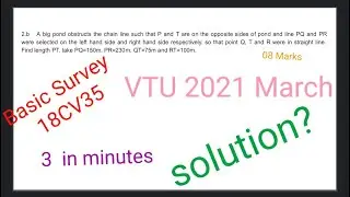 OBSTACLES IN CHAINING, VTU QUESTION SOLUTION BASIC SURVEYING