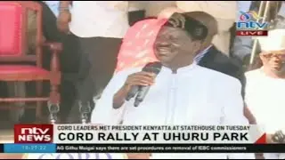Raila leads supporters in Uhuru Park rally