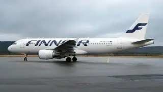 Ramp view - Finnair A320 OH-LXA startup at Ivalo EFIV
