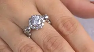 Halo Diamond Skull Engagement Ring For Women | Gothic Jewelry | Sterling Silver