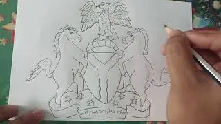How to draw Nigeria Coat of Arms