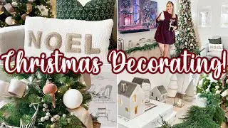🎄 CHRISTMAS (in july) DECORATE WITH ME 🎄 | Cozy Christmas Living Room w/ Christmas Decorating Ideas