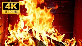 🔥 Relaxing & Cozy Fireplace 4K - Crackling Fire Sounds & Vivid Flames | Ambience Fireplace 4K