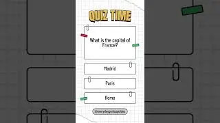 🇫🇷 Can You Answer This? 🌍 What&rsquo;s the Capital of France? #QuizTime  #dailyquiz