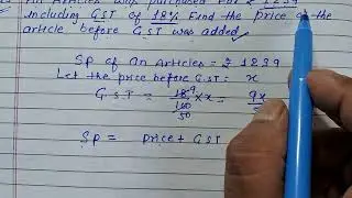 Class 8 - Exercise 7.2 - Q 5 | An articles was purchased for ₹ 1239  including GST of 18%