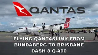 Flying QANTAS LINK Economy from Bundaberg to Brisbane Queensland on the Dash 8 Q400