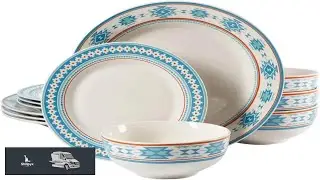12 Piece Decorated Ceramic Dinnerware Set Plates Dinner Sets Food Plate Kitchen Ceramic
