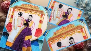 South Indian/Mandapam embroidery wedding#trending#art #drawing #bride #embroidery #hoop#embrodering 