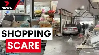 Shoppers scramble as out-of-control car slams into Springvale complex | 7NEWS