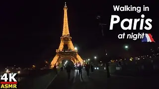 PARIS NIGHT WALK: Eiffel Tower to Hidden Backstreets (Busy vs. Quiet POV) - 4K | Paris, France