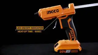 PISTOLA DE APLICAR SILICONA CALIENTE A BATER&Iacute;A DE LITIO ION 20 VOLT LINEA P20S INGCO CGGLI2001  🧉 ⚽