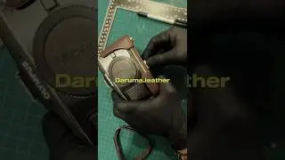 #1 How to make Camera cover.                     #leather #custom #olympus #handmade #camera #case