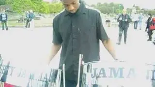 Steelpan Player 15 year old Jamani Jamming on two tenors