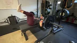1.5-Rep Axle Bar Bench Press with Feet Up